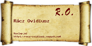 Rácz Ovidiusz névjegykártya